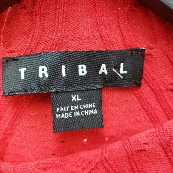 Tribal Red Lightweight Sweater Size XL - Picture 3 of 9